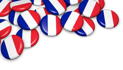 Fototapeta premium French Flag On Pin Badges