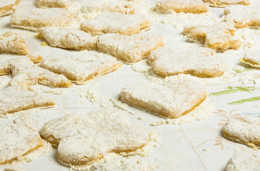 homemade cookies in powdered sugar