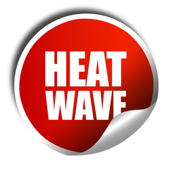 heatwave, 3D rendering, a red shiny sticker