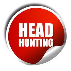 headhunting, 3D rendering, a red shiny sticker