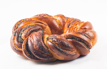 Fototapeta premium braided poppy seed round loaf