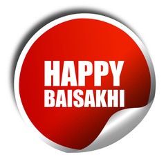 happy baisakhi, 3D rendering, a red shiny sticker
