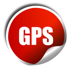 gps, 3D rendering, a red shiny sticker