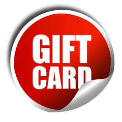 gift card, 3D rendering, a red shiny sticker