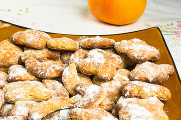 homemade cookies in powdered sugar