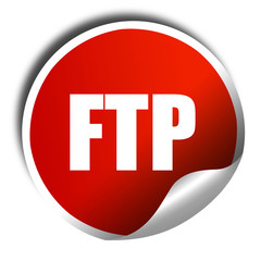 ftp, 3D rendering, a red shiny sticker