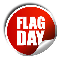 flag day, 3D rendering, a red shiny sticker