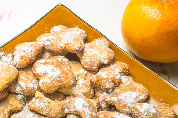 homemade cookies in powdered sugar