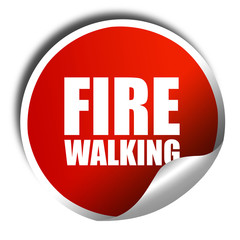 fire walking, 3D rendering, a red shiny sticker