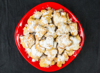 homemade cookies in powdered sugar