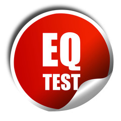 eq test, 3D rendering, a red shiny sticker