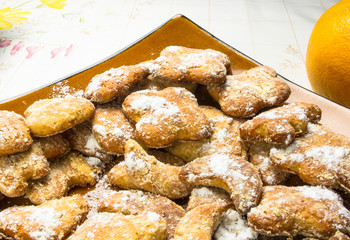 homemade cookies in powdered sugar