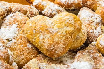 homemade cookies in powdered sugar