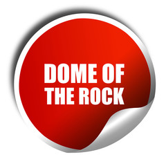 dome of the rock, 3D rendering, a red shiny sticker