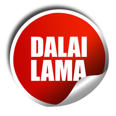 the Dalai lama, 3D rendering, a red shiny sticker