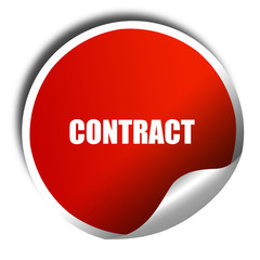 contract, 3D rendering, a red shiny sticker