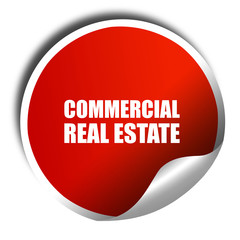 commercial estate, 3D rendering, a red shiny sticker
