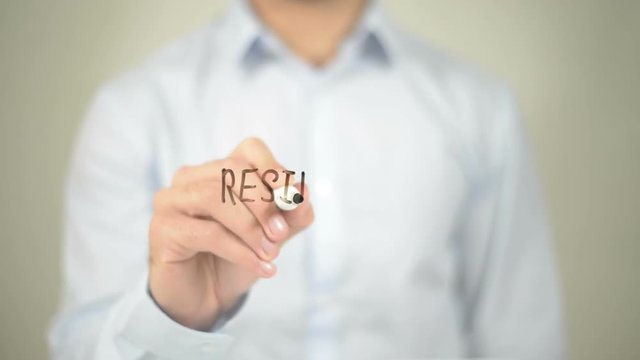 resilience, Man Writing on Transparent Screen
