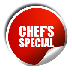 chef's special, 3D rendering, a red shiny sticker