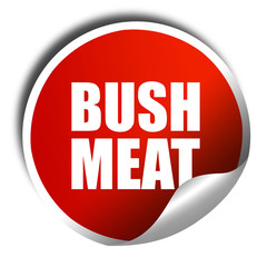 bushmeat, 3D rendering, a red shiny sticker