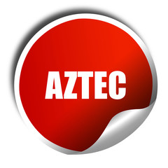 aztec, 3D rendering, a red shiny sticker