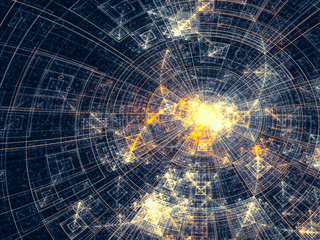 Abstract technology disc - digitally generated image