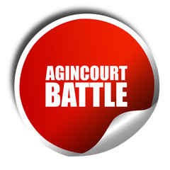 agincourt battle, 3D rendering, a red shiny sticker
