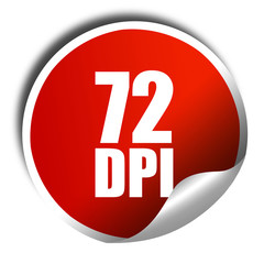 72 dpi, 3D rendering, a red shiny sticker