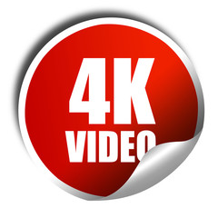 4k video, 3D rendering, a red shiny sticker