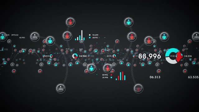 People and Data Silver - Networks of people online with graphs, data and connection diagrams. All clips loop seamlessly. Available in multiple colors. 