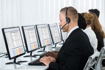 Businesspeople Working In Call Center