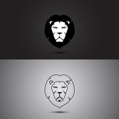 Head lion modern two tone and outline shape logo vector design