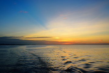 Beautiful sunset at the equator