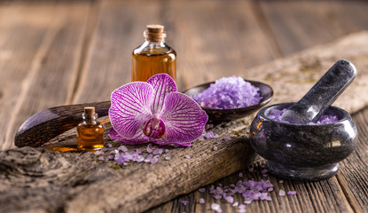 Lavender oil and salt