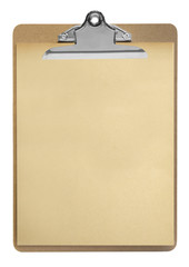 Clipboard with old paper sheet