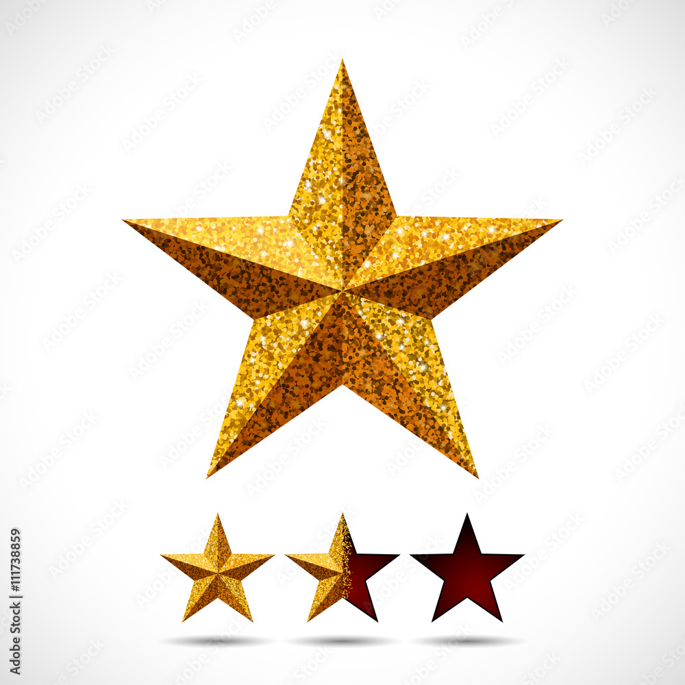 Canvas Prints star with glitter texture and rating template