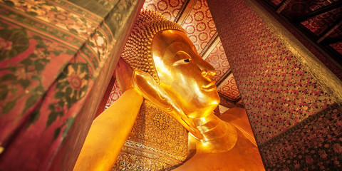 Statue of the Reclining Buddha in Bangkok Thailand