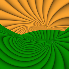 Orange and green colored background with stripes 