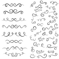 ornaments design, hand drawn elements decorations, invitations wedding cards, vector illustration, collection set