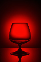Glass in red light