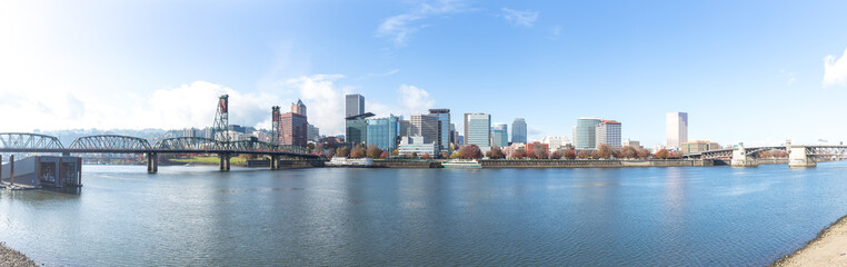 tranquil water,cityscape and skyline of portland