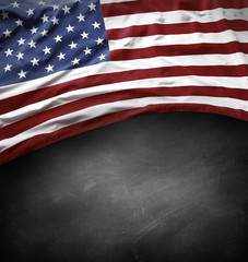 Obraz premium Flag on blackboard