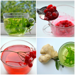 Коллаж с калинового имбирного и эстрагонного чая 