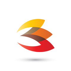 Abstract Number Three or Flower Logo