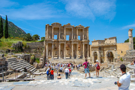 Efes, Turkey - May 07, 2010: Ruins of ancient city Efes