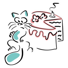 Cat eating cake