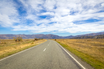 scenic on highway road in New Zealand