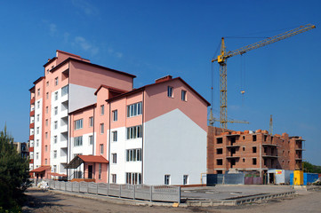 Fototapeta na wymiar Construction of multi-apartment building