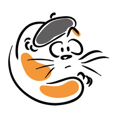 Cat in a black beret