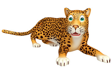 sitting Leopard cartoon character